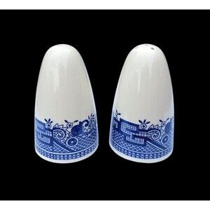 Vintage Churchill England Blue Willow 3" Salt & Pepper Shakers Set w/ Stoppers